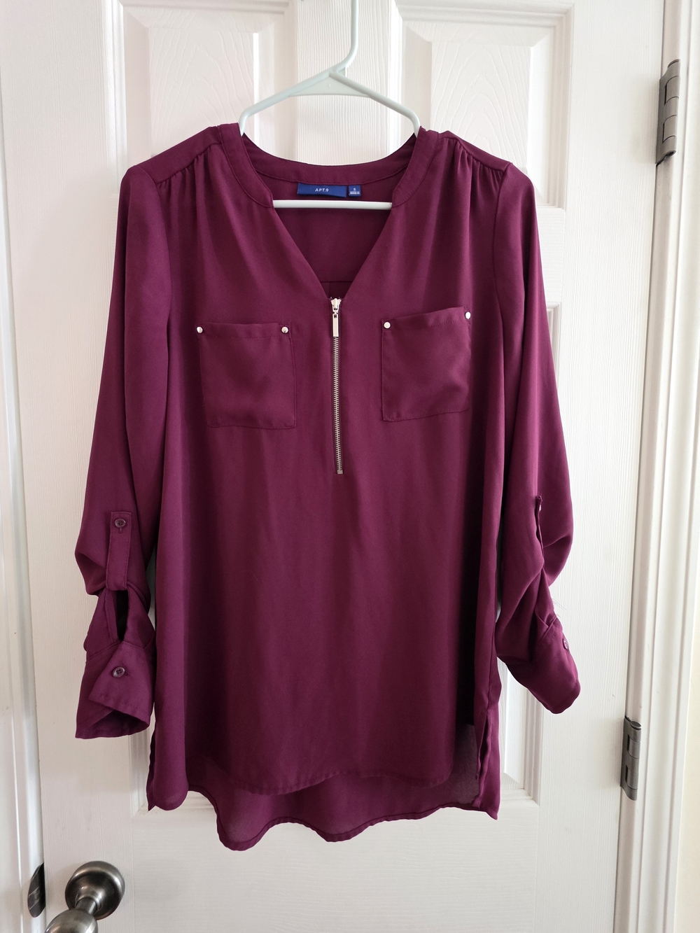 Apt. 9 Women's Magenta Zip-Pocket Tunic